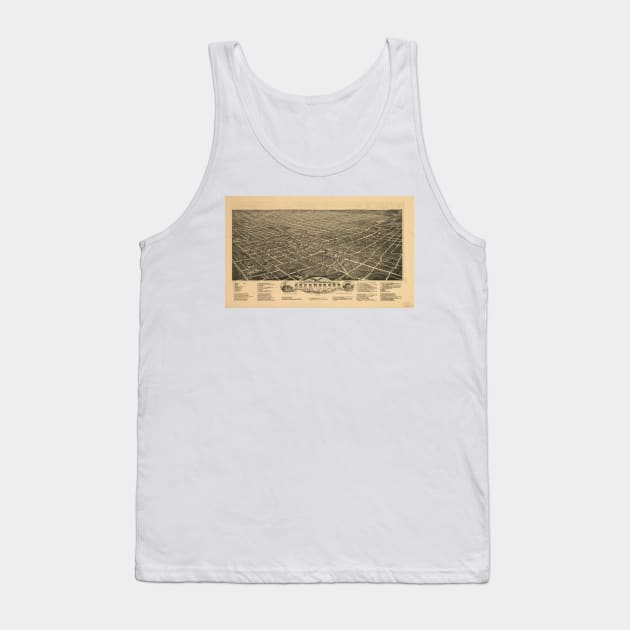 Vintage Pictorial Map of Greensboro NC (1891) Tank Top by Bravuramedia